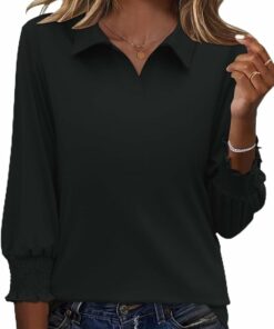 Black Business Casual Blouse PA5
