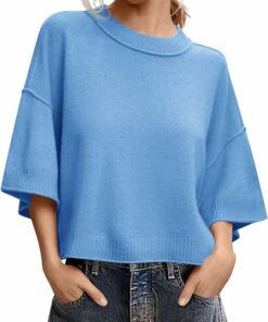 Blue Oversized Cropped Top PA39