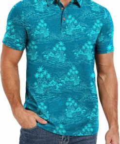 Blue Palm Polo Shirt PA50