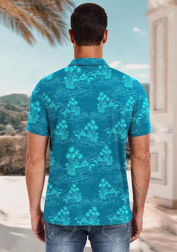 Blue Palm Polo Shirt PA50 - Image 2