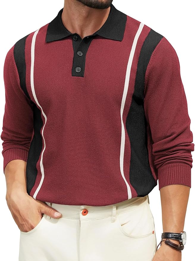 Men's Collared Knit Lightweight Sweater PA47