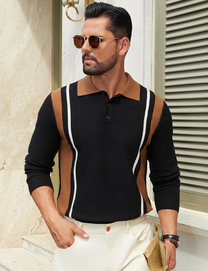 Men's Color Block Lightweight Sweater PA46 - Image 2