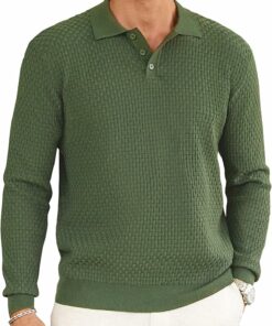 Men's Knit Polo Lightweight Sweater PA45