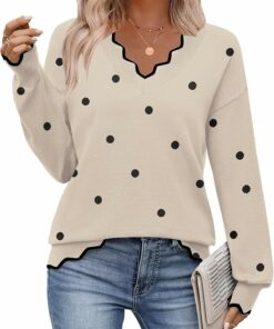 Women Polka Dot Long Sleeve Top PA10