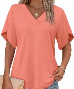 Women Short Petal Sleeve Shirt PA28