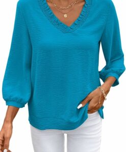 Women Smocked Neck Top PA44